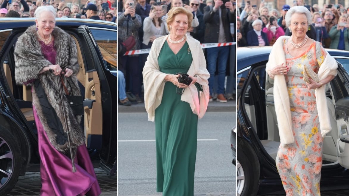 Dronning Margrethe, dronning Anne-Marie og prinsesse Benedikte.