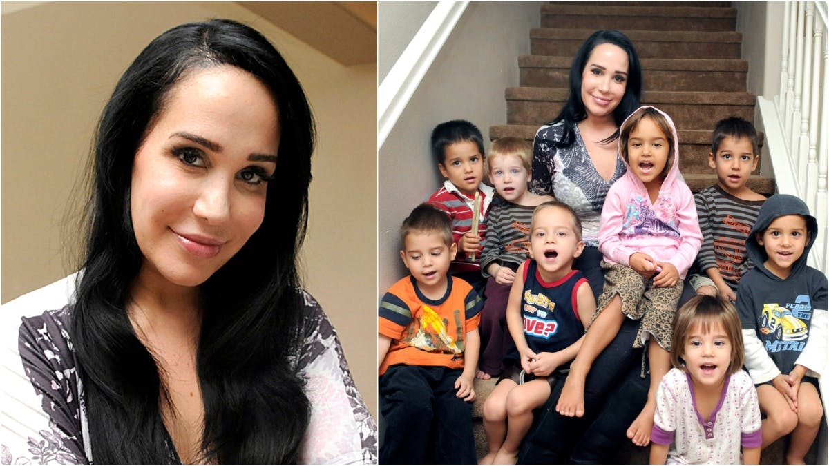 Natalie Suleman og hendes ottelinger i 2012. 