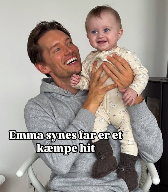 Morten Kjeldgaard med datteren Emma.