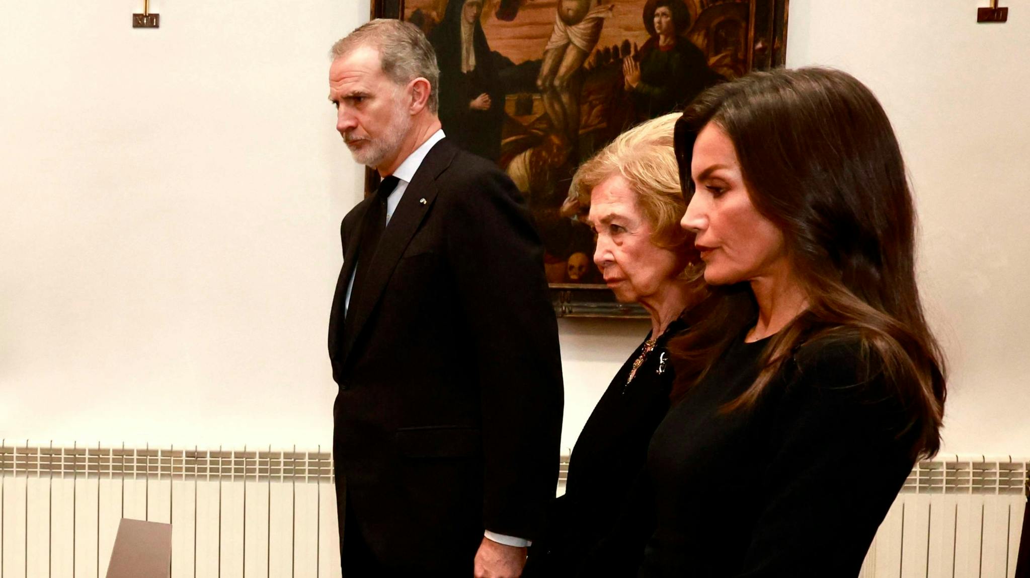 Kong Felipe, dronning Sofia og dronning Letizia. 