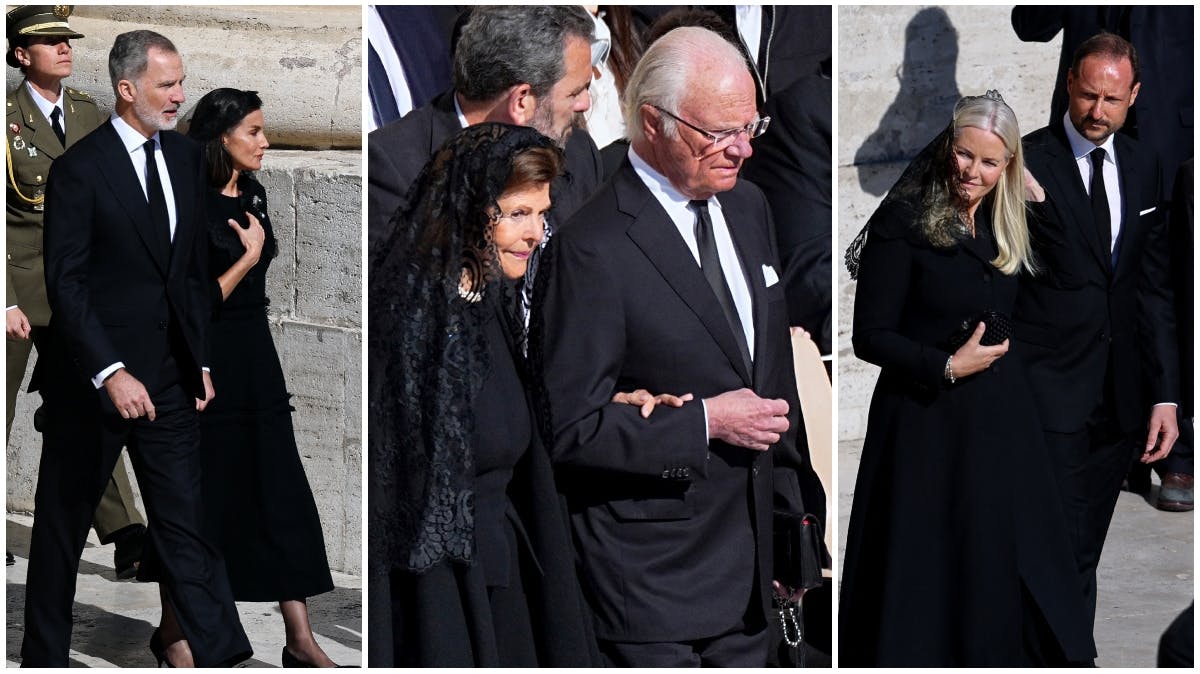 Kongelige til pave Frans' begravelsesceremoni.