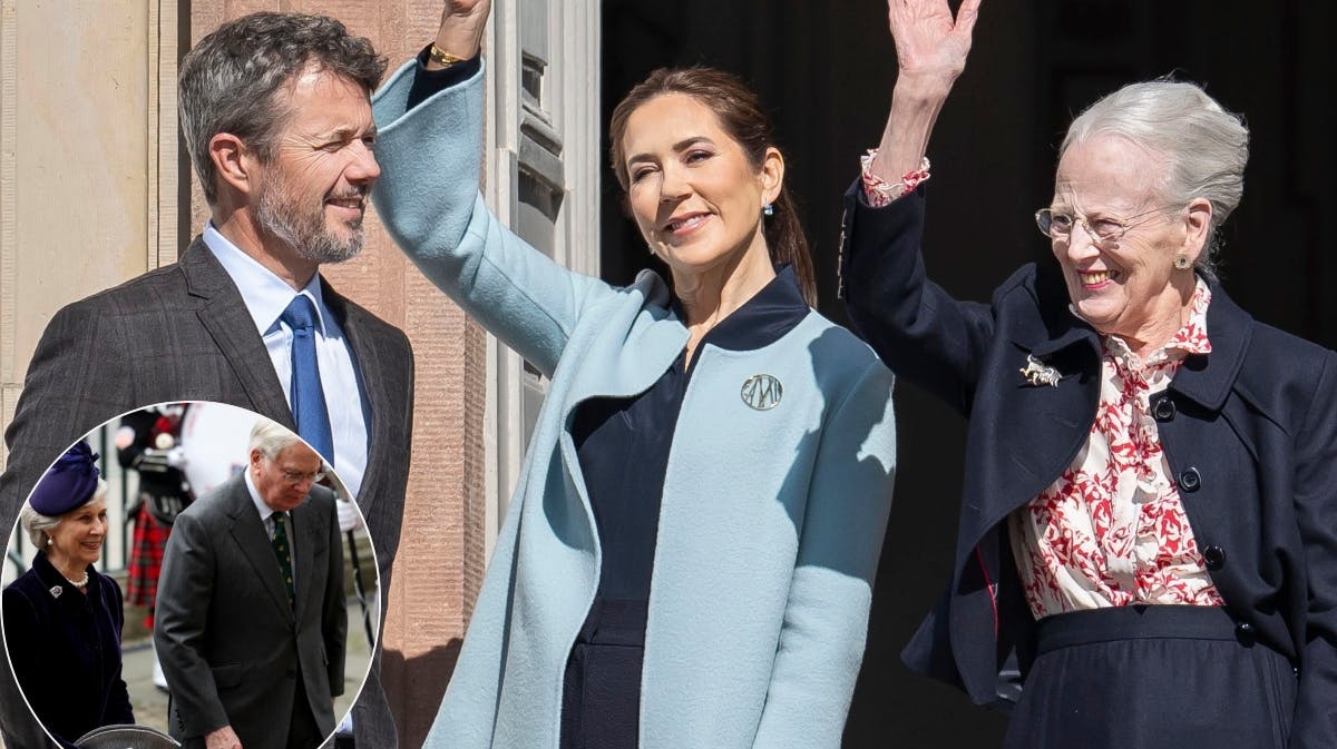 Kong Frederik, dronning Mary og dronning Margrethe samt hertugen og hertuginden af Gloucester. 