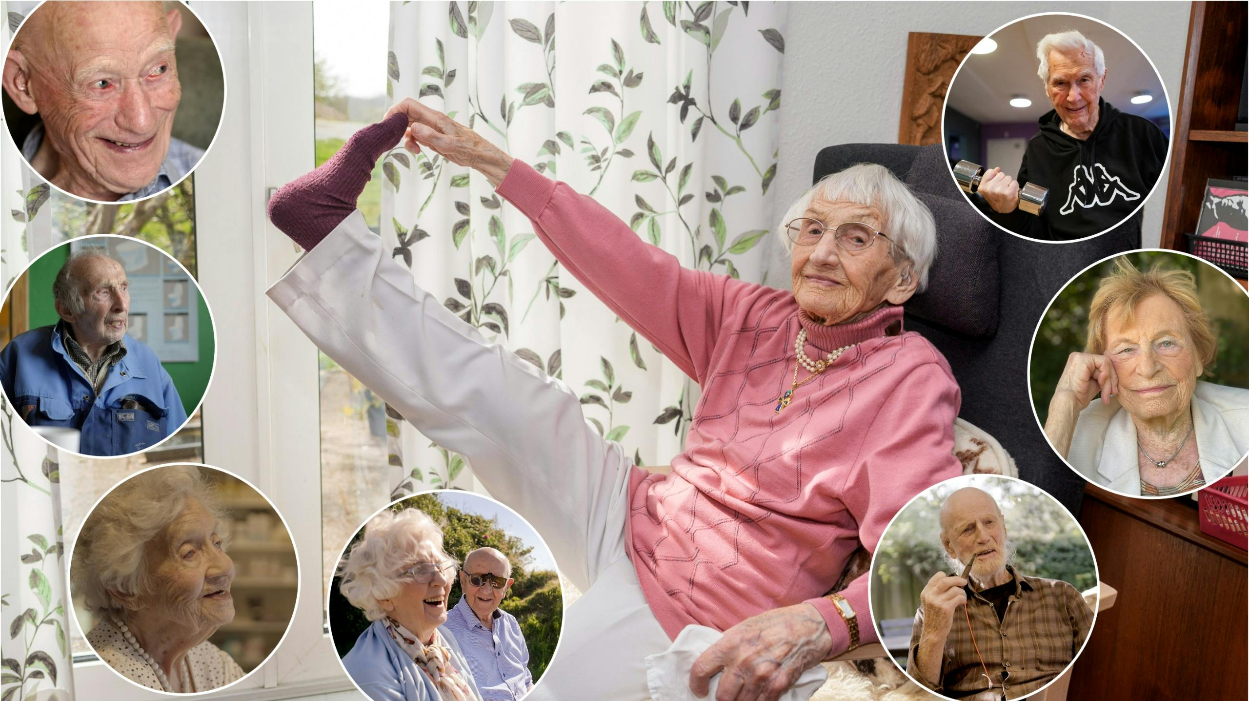 De otte medvirkende i "100 år og en sommer".