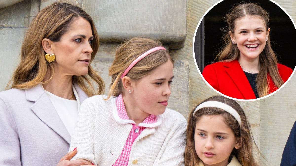 Prinsesse Madeleine, prinsesse Leonore og prinsesse Adrienne. Indsat foto af prinsesse Estelle.&nbsp;