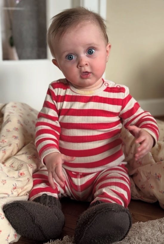 Morten Kjeldgaard og Frederik Hauns datter Emma.