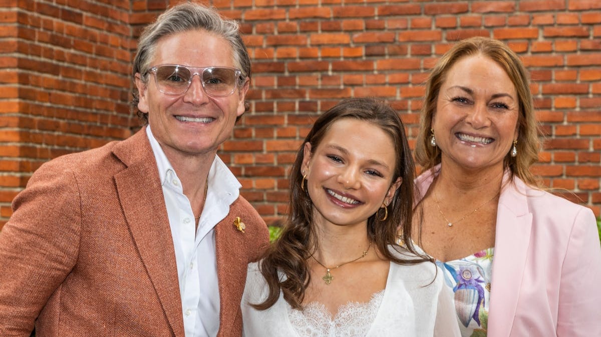 Jesper Høvring, datteren Wilma og hustruen Lena