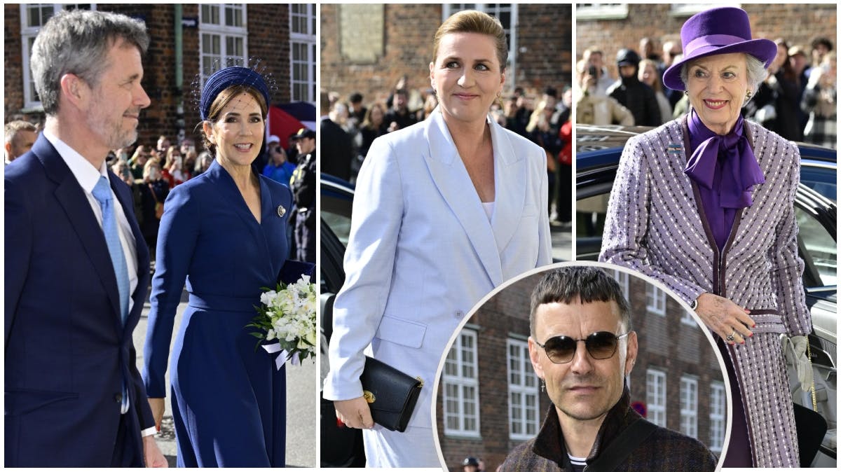 Kongeparret, Mette Frederiksen, prinsesse Benedikte samt Simon Kvamm