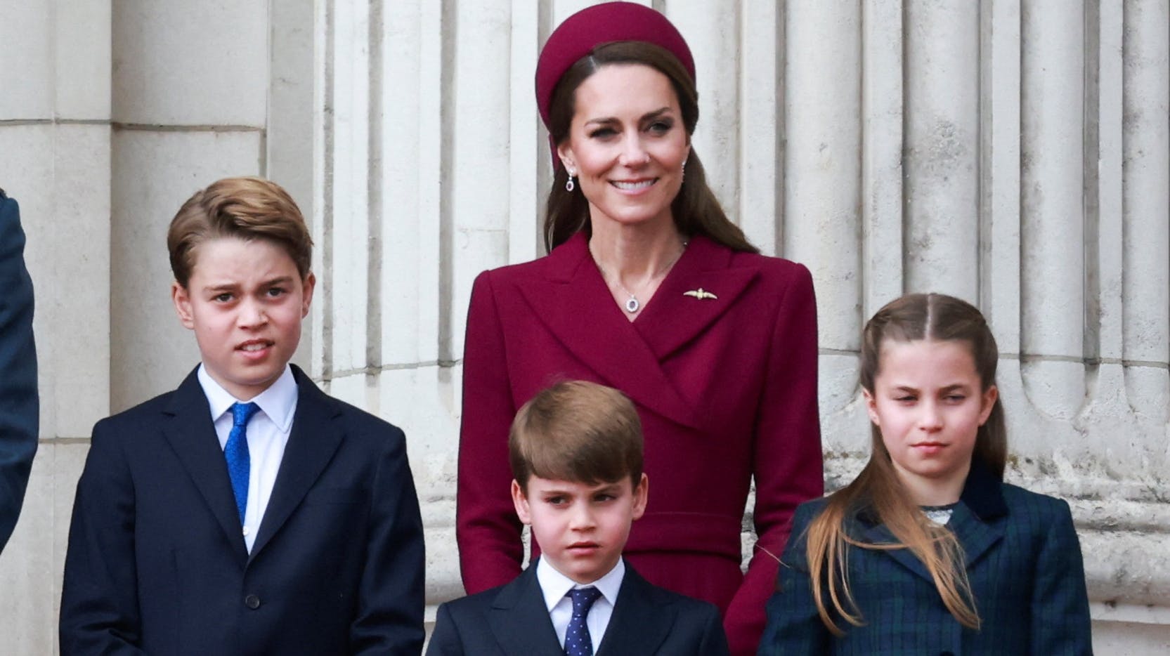 Prinsesse Catherine med sine tre børn, George, Louis og Charlotte. 