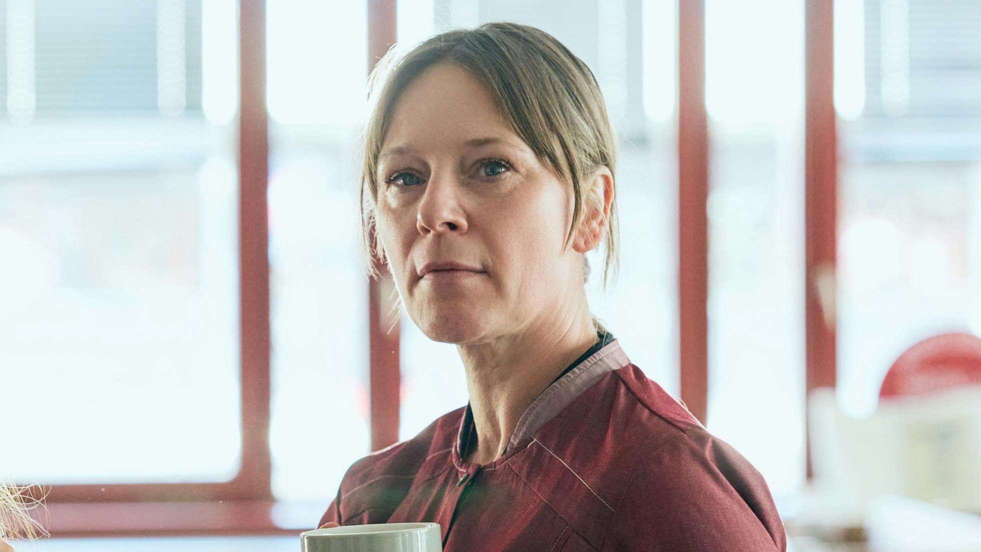 Iben Hjejle som Rie i TV 2-serien "Løgnen". 