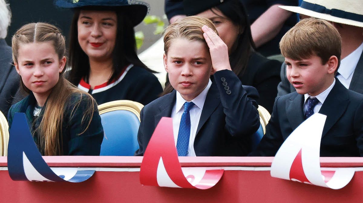 Prinsesse Charlotte, 10, prins George, 11, og prins Louis, 7.