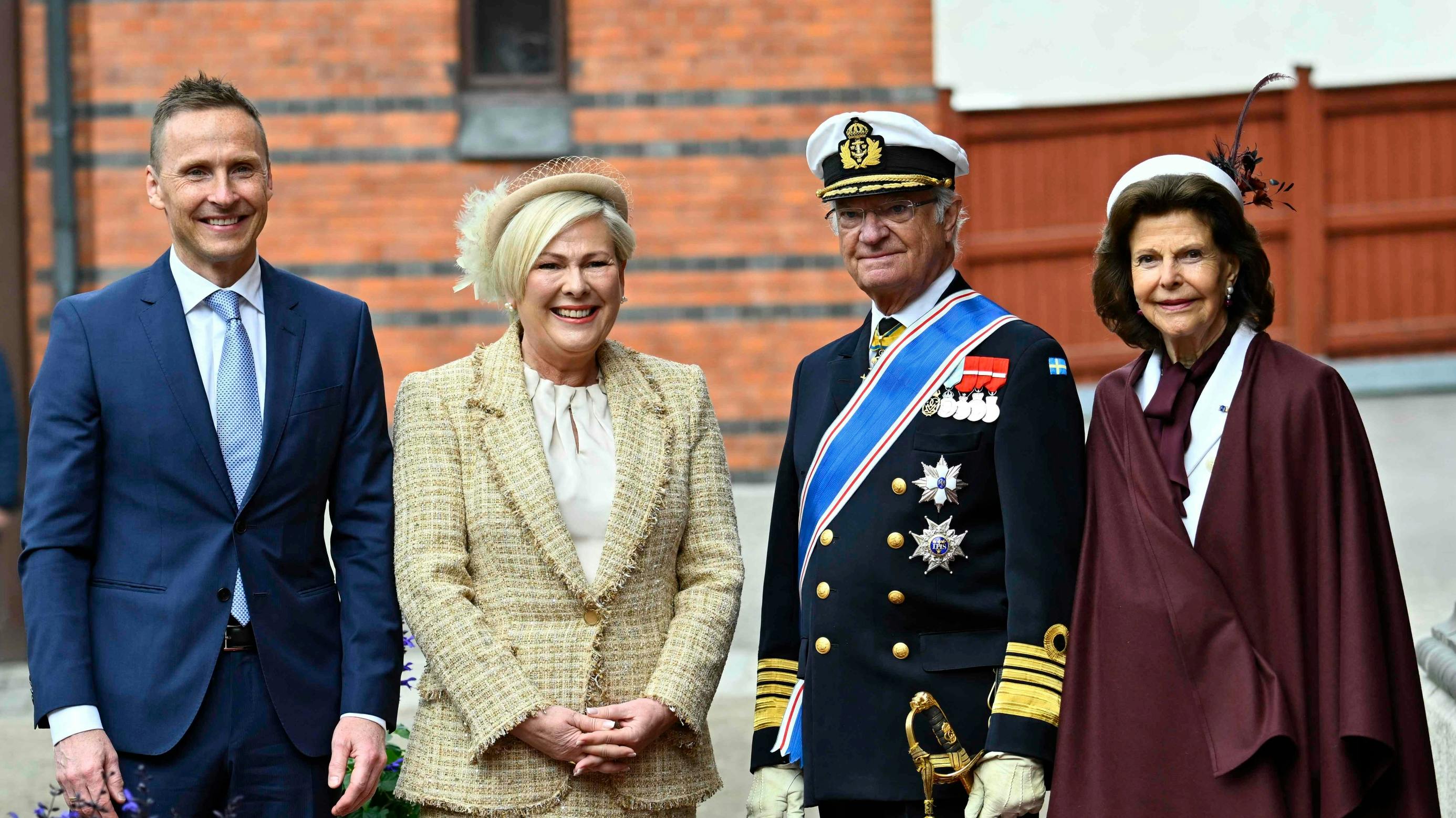 Det islandske præsidentpar, kong Carl Gustaf og dronning Silvia. 