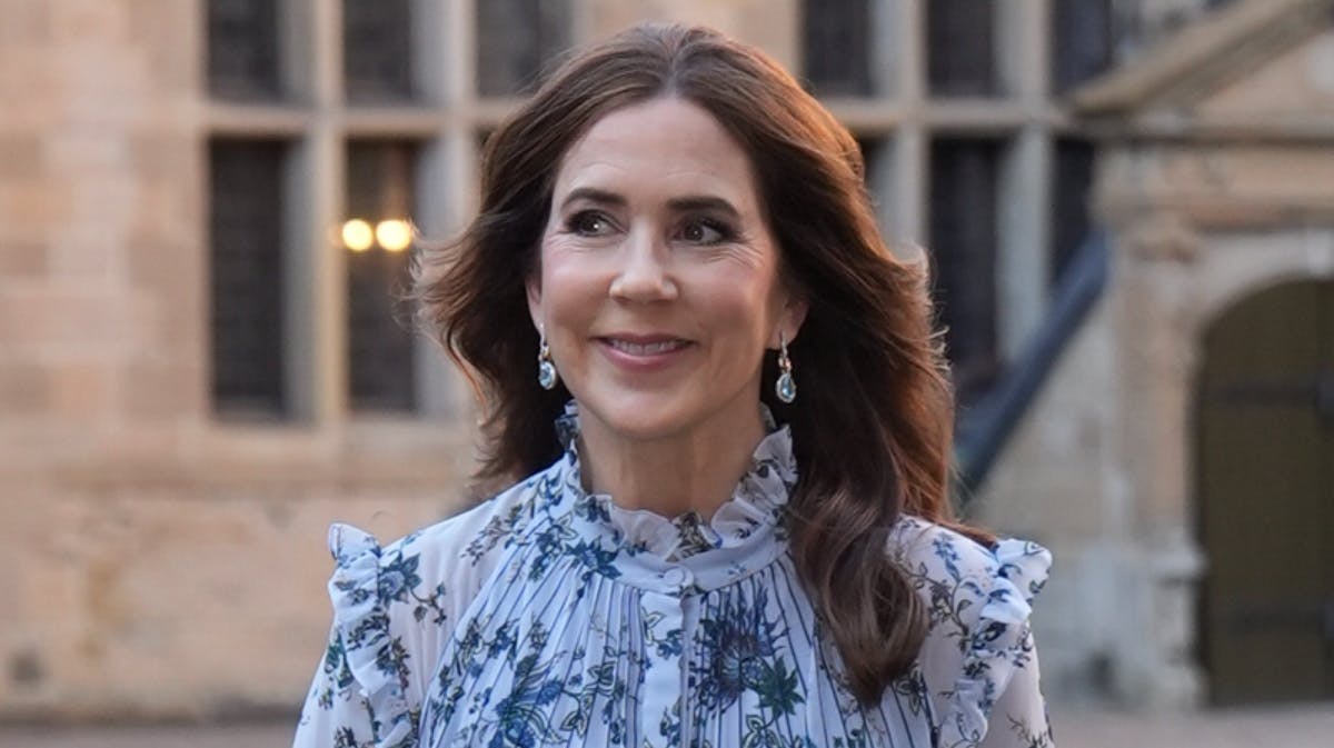 Dronning Mary ved ankomsten på Kronborg Slot onsdag aften. 