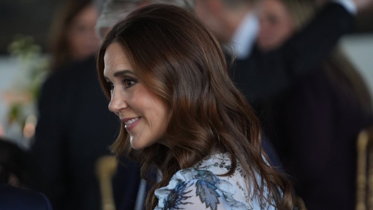 Dronning Mary ved festmiddagen onsdag aften.