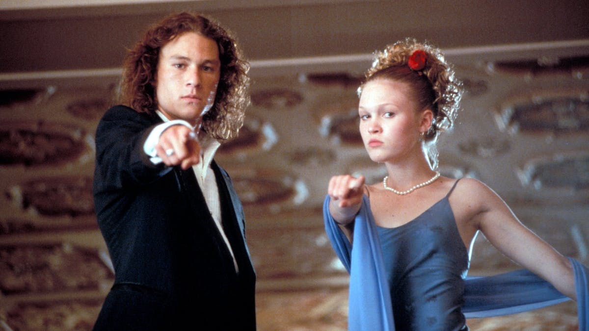 Heath Ledger og Julia Stiles i "10 things I hate about you".