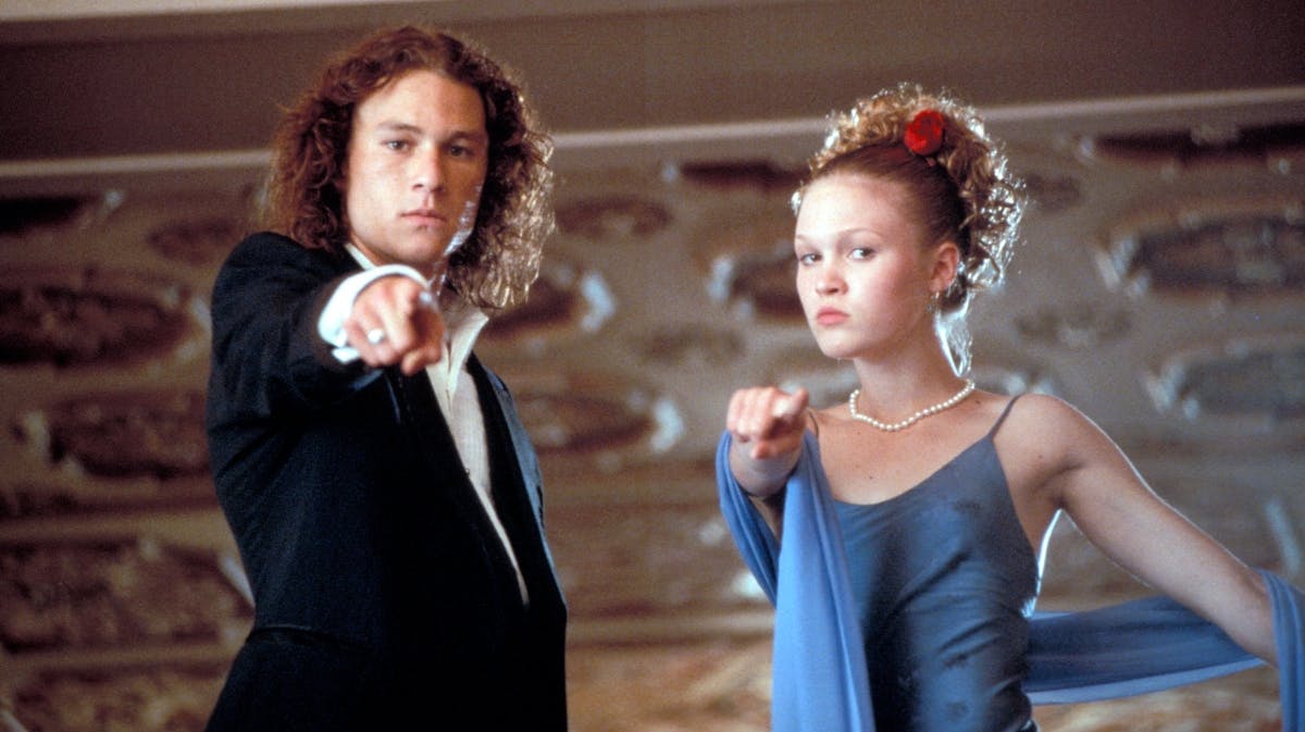 Heath Ledger og Julia Stiles i "10 things I hate about you".