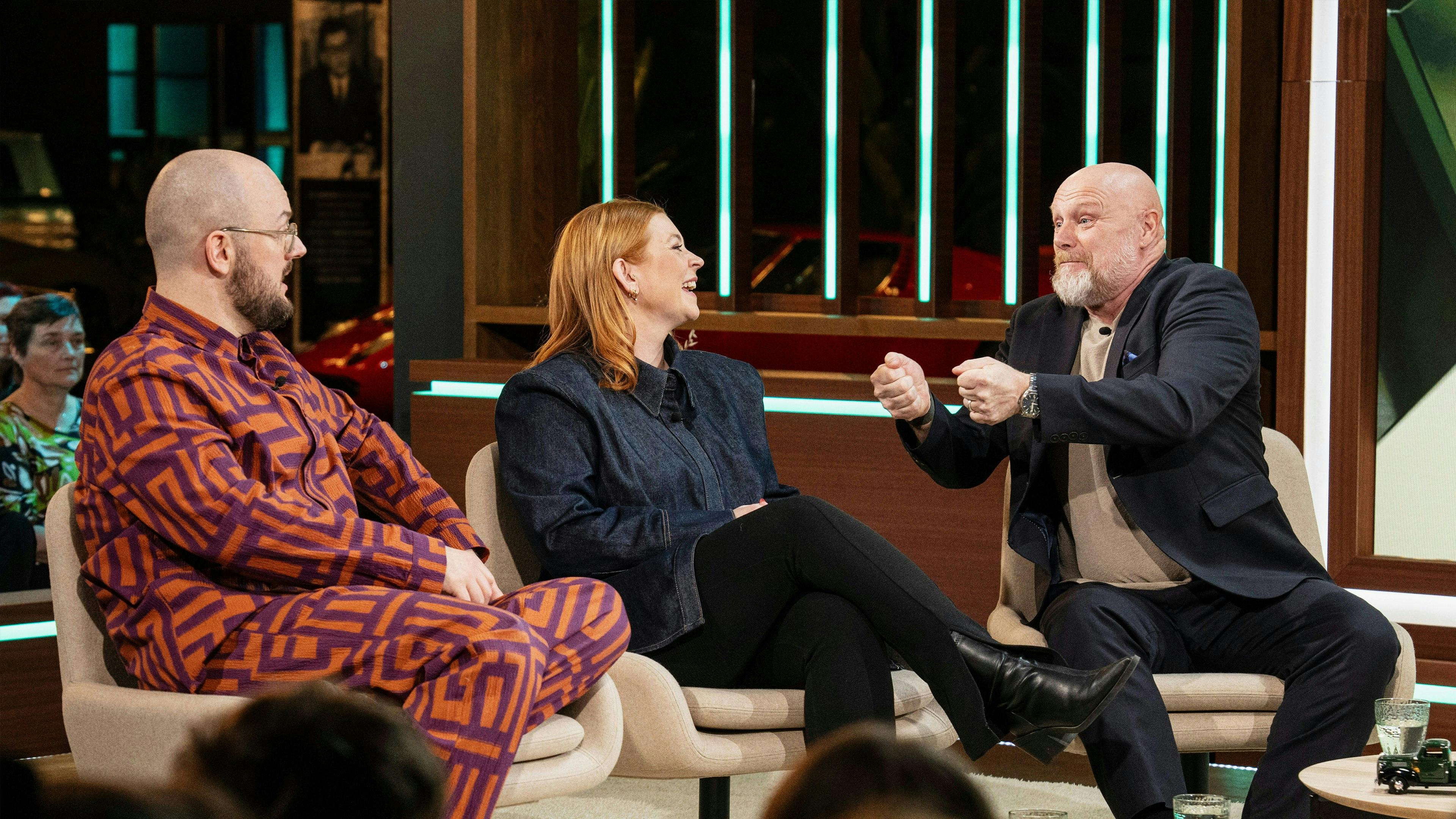 Mathias Helt, Kathrine Abrahamsen og Mads Steffensen i programmet.