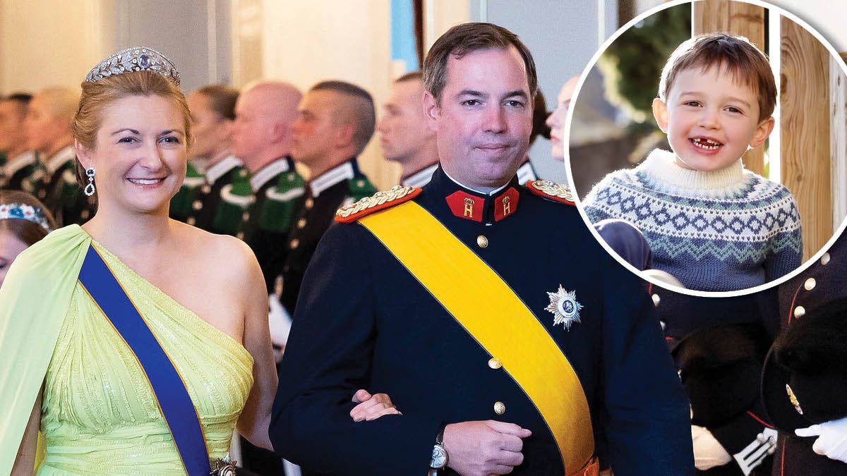 Arvestorhertugparret og deres femårige søn, prins Charles. 