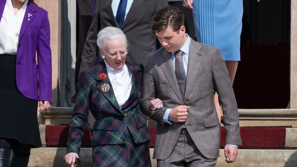 Dronning Margrethe og kronprins Christian