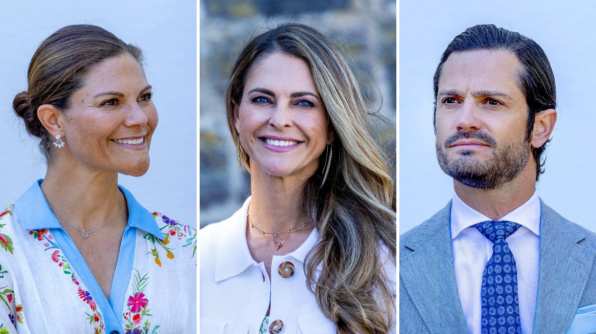 Kronprinsesse Victoria, prinsesse Madeleine og prins Carl Philip. 