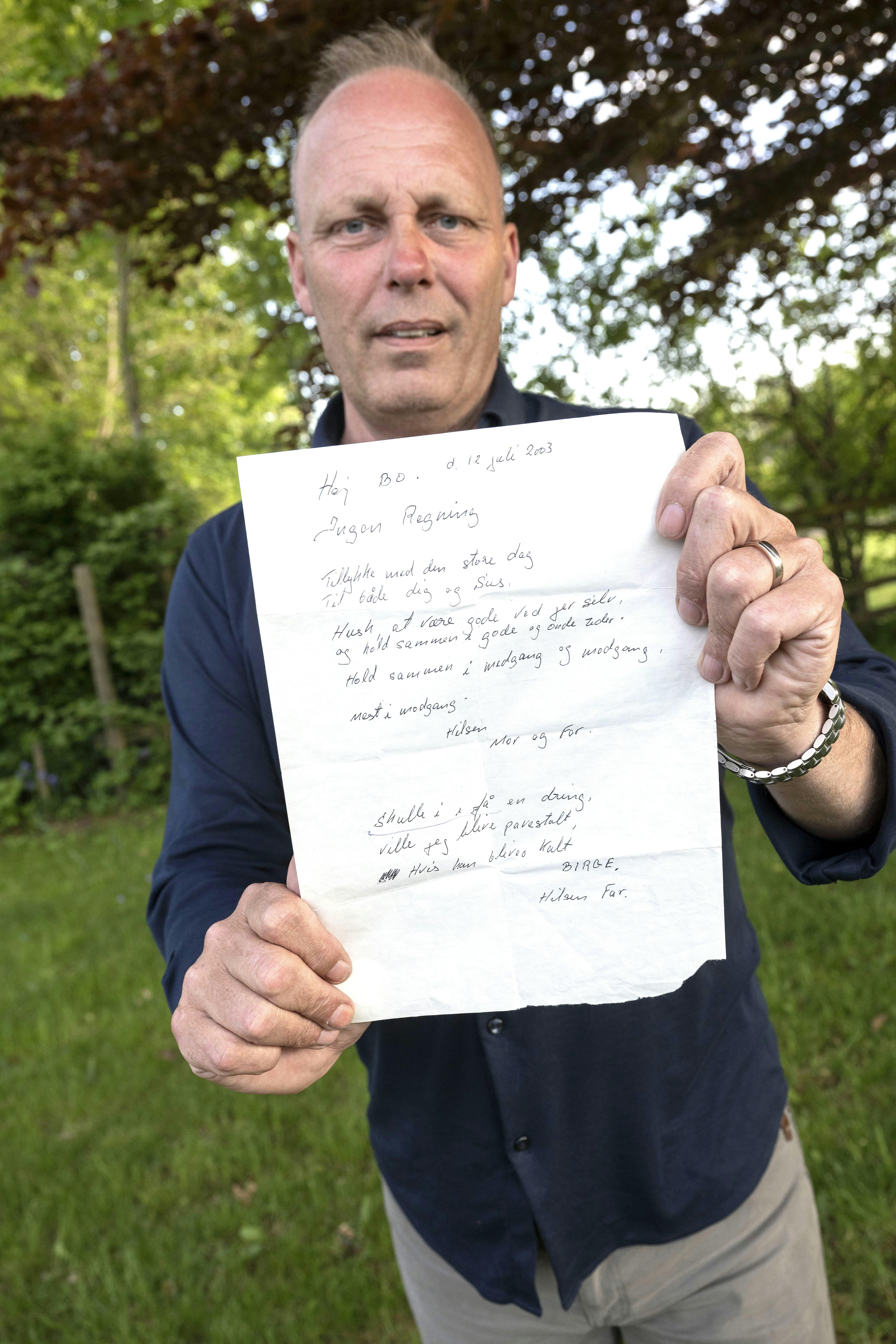 Den seddel, Birge efterlod Bo, betyder så meget for sønnen, at han har gemt den på 20. år. På den skrev Birge blandt andet, at de skulle passe på hinanden i familien.