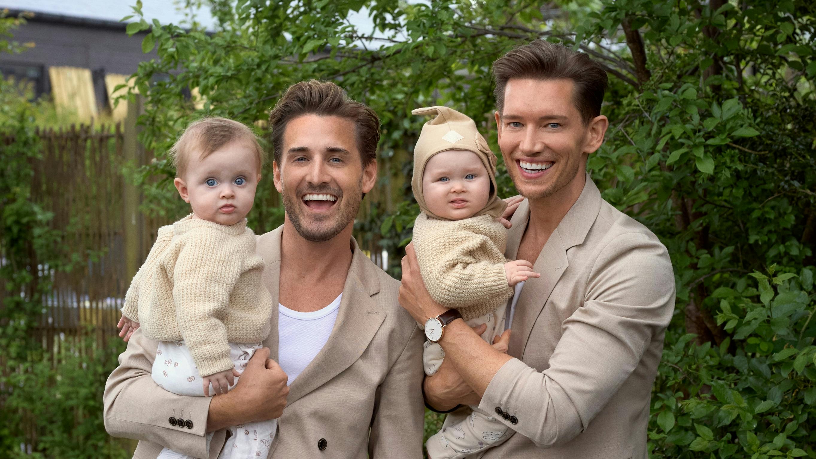 Morten Kjeldgaard med Nora og Frederik Haun med Emma.