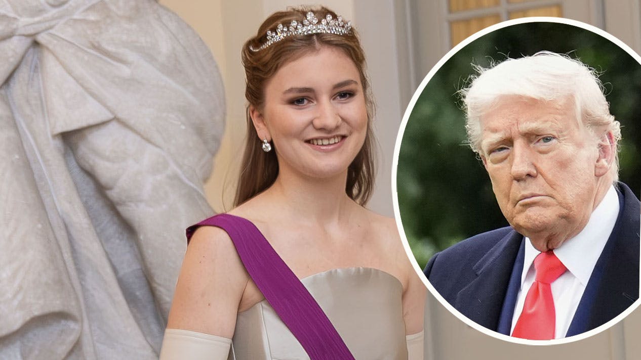 Prinsesse Elisabeth. Indsat foto af Donald Trump.&nbsp;