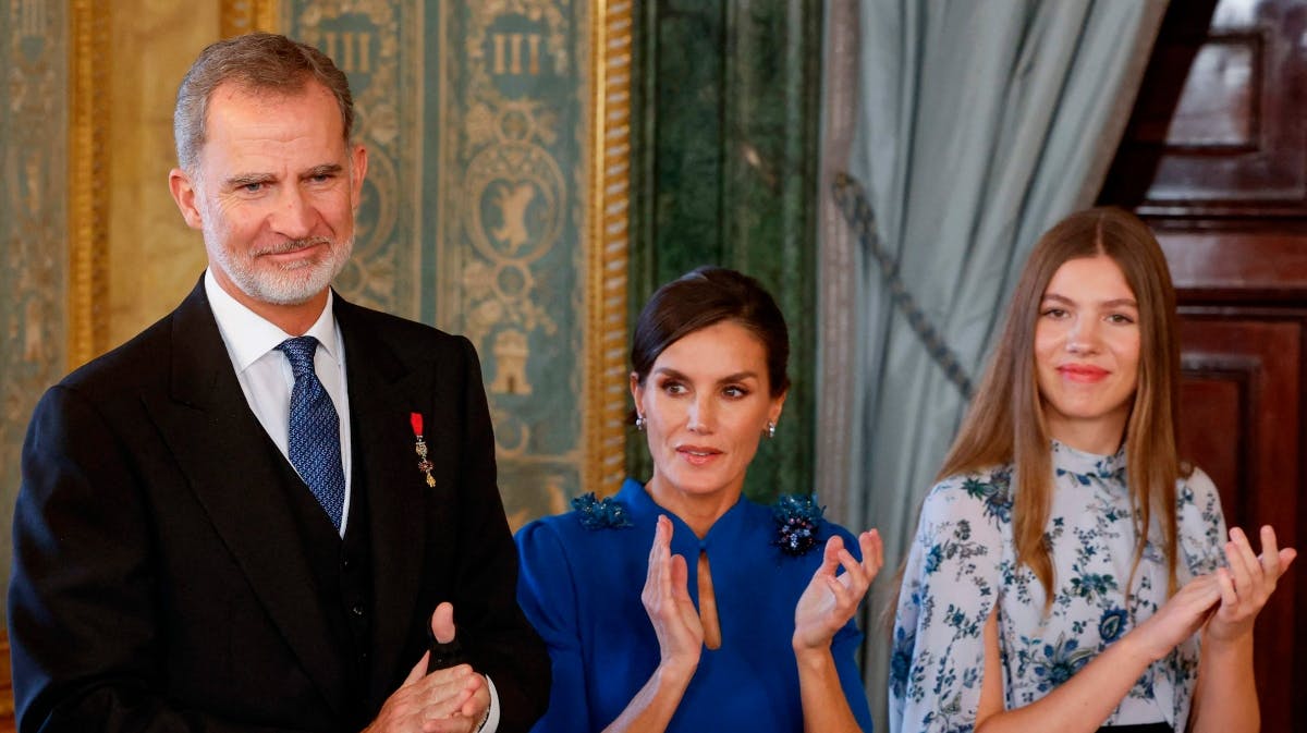 Kong Felipe, dronning Letizia og prinsesse Sofia.