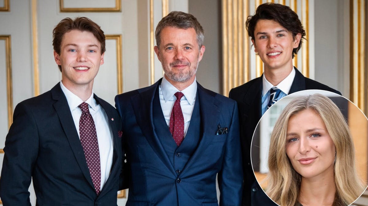 Grev Felix, kong Frederik, grev Nikolai og Benedikte Thoustrup.