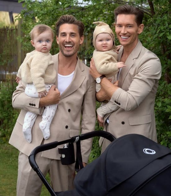 Frederik Haun med Emma og Morten Kjeldgaard med Nora.