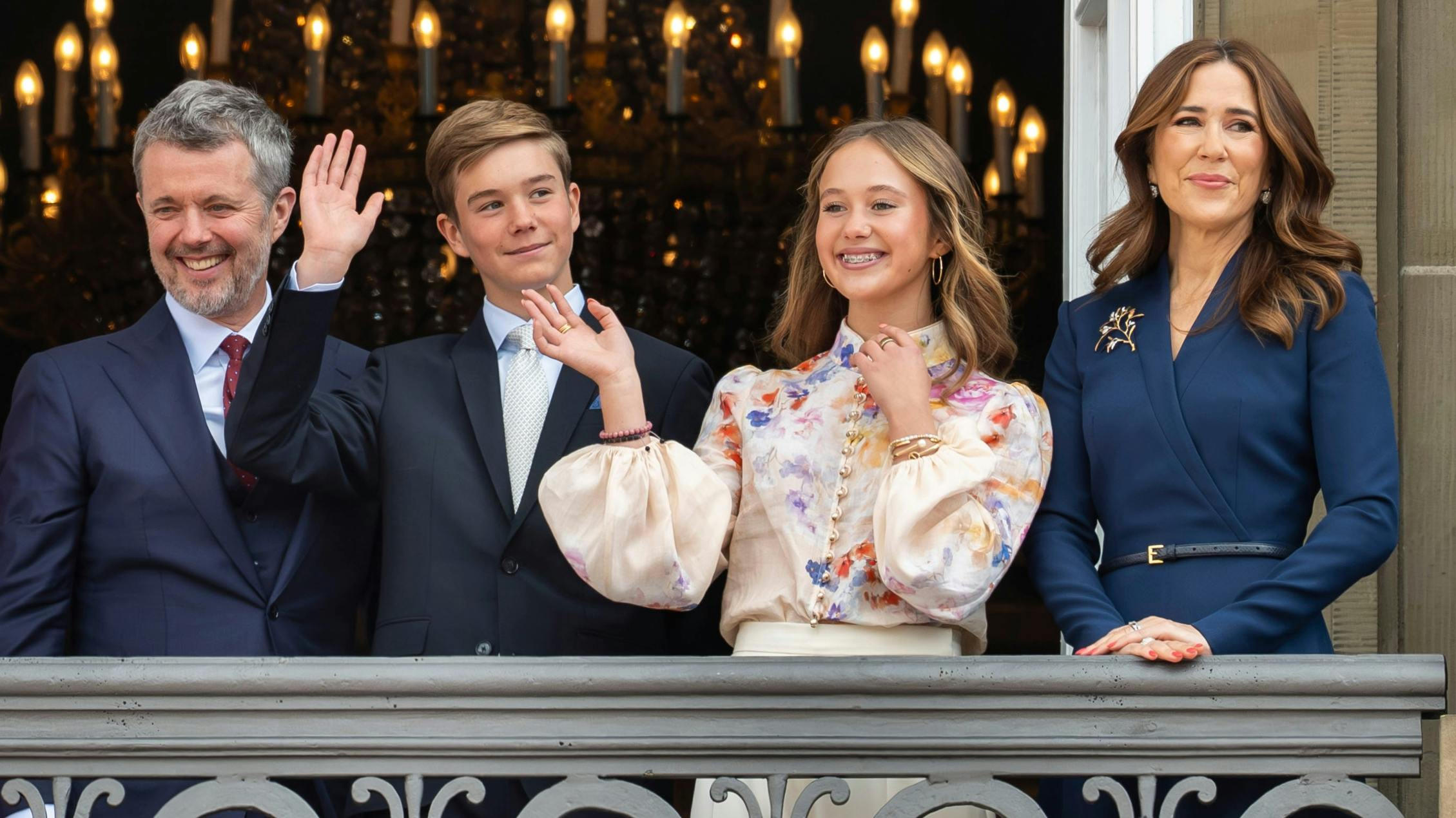 Kong Frederik, prins Vincent, prinsesse Josephine og dronning Mary