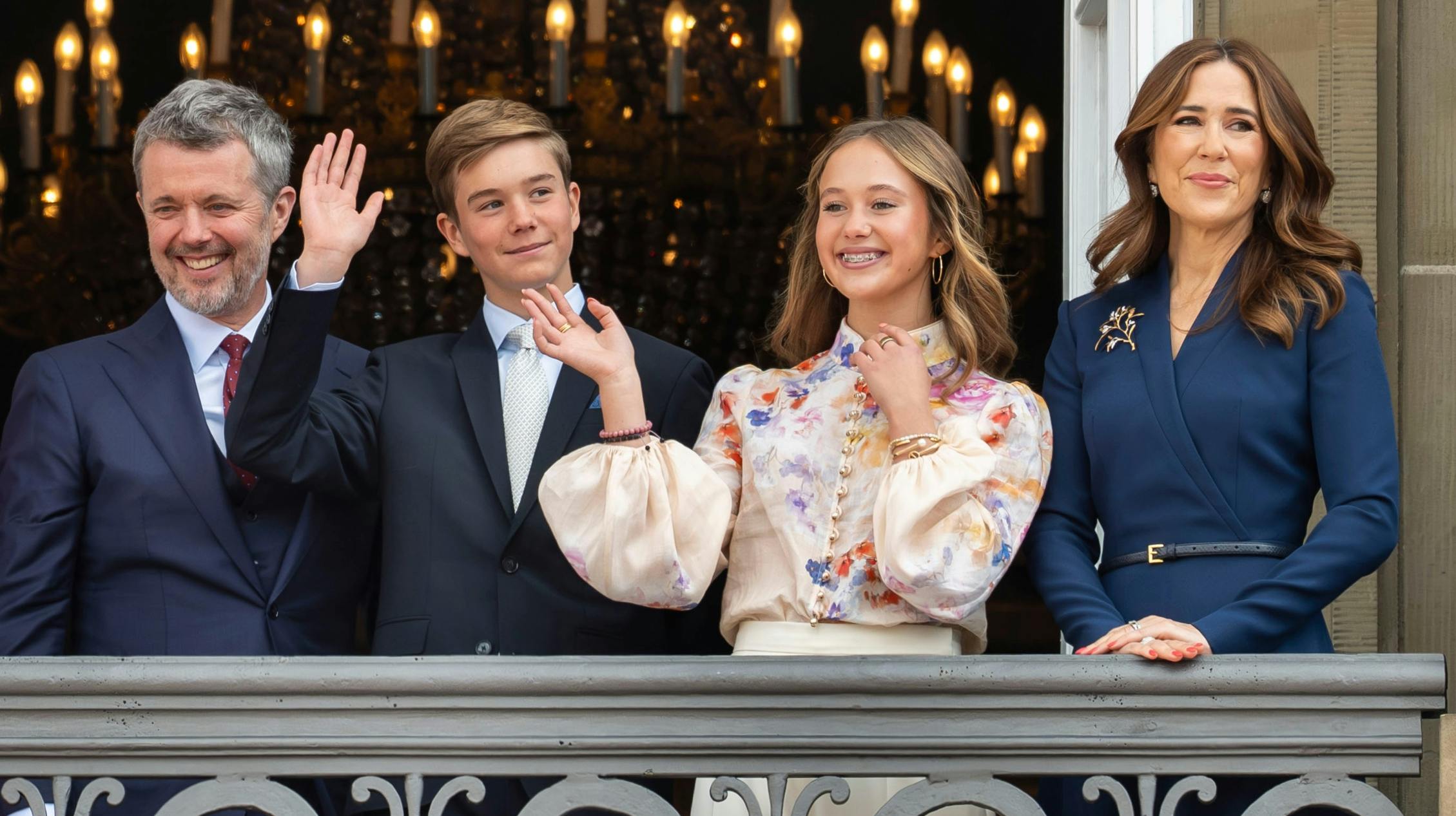 Kong Frederik, prins Vincent, prinsesse Josephine og dronning Mary