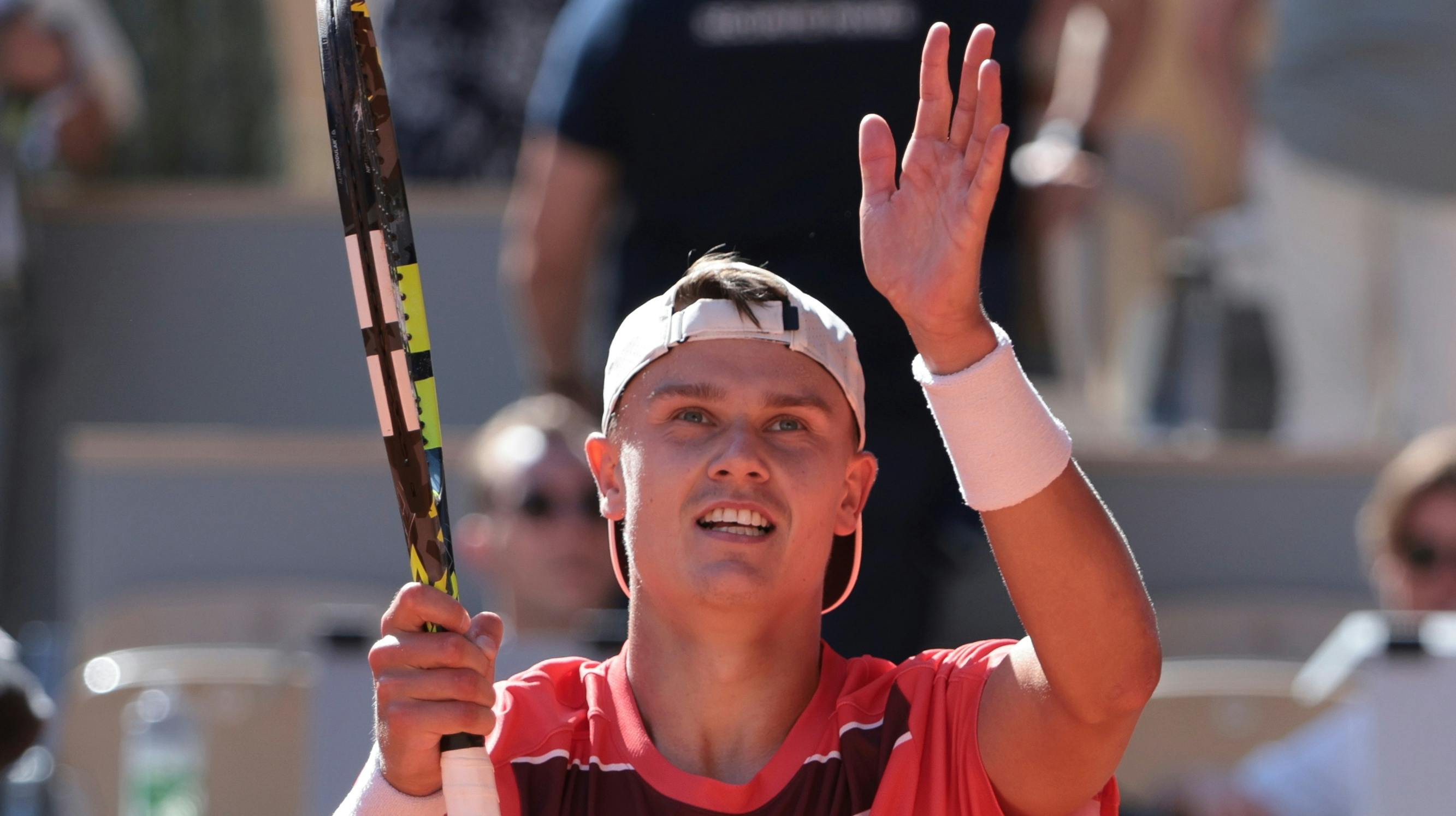 Holger Rune efter sejren i tredje runde ved French Open
