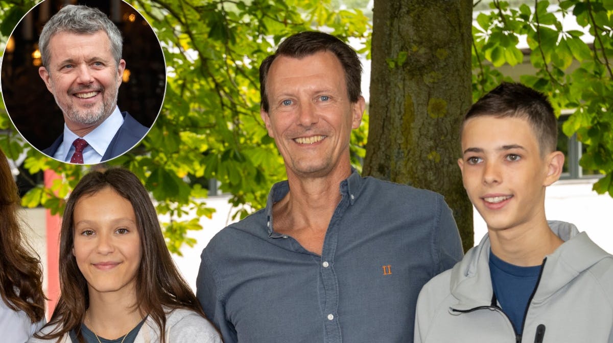 Kong Frederik samt komtesse Athena, prins Joachim og grev Henrik