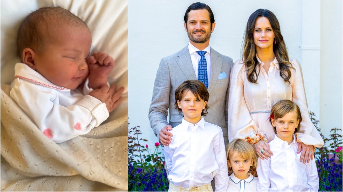 Prinsesse Ines. Prins Carl Philip, prinsesse Sofia, prins Alexander, prins Julian og prins Gabriel.