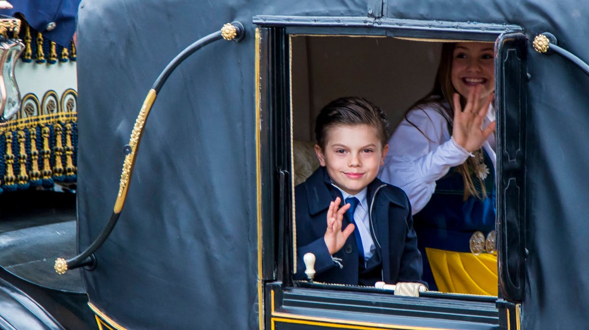 Prins Oscar og prinsesse Estelle på Nationaldagen 2025.