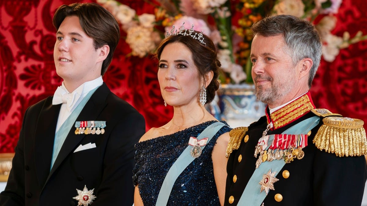 Kronprins Christian, dronning Mary og kong Frederik
