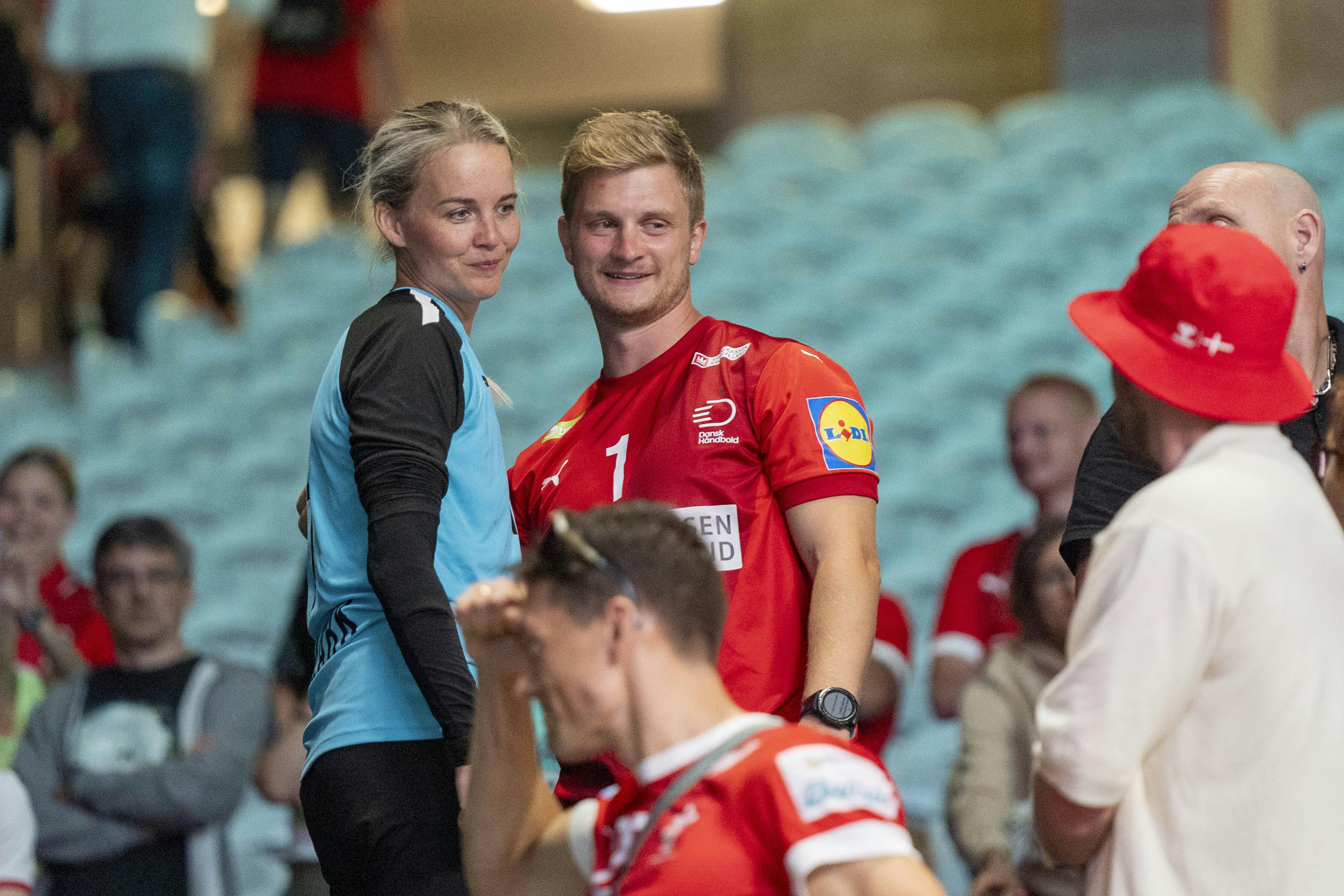 Sandra Toft og kæresten Emil ved OL sidste sommer.