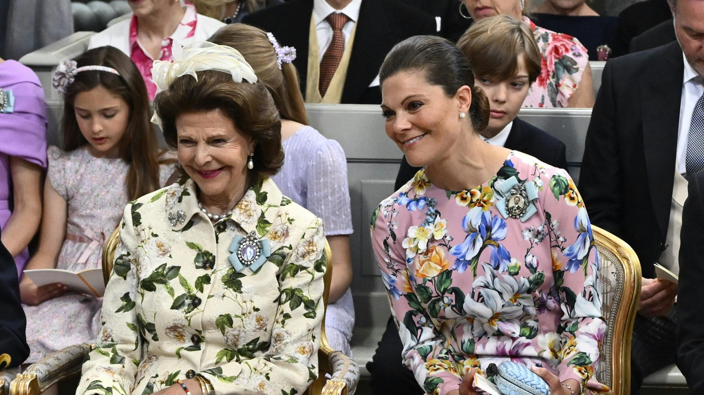 Dronning Silvia og kronprinsesse Victoria.