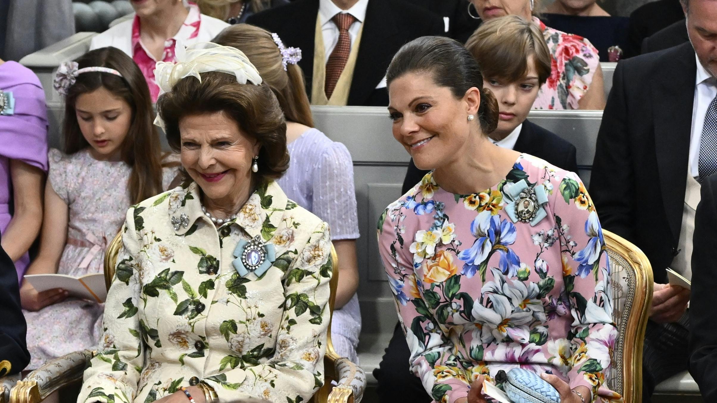 Dronning Silvia og kronprinsesse Victoria.