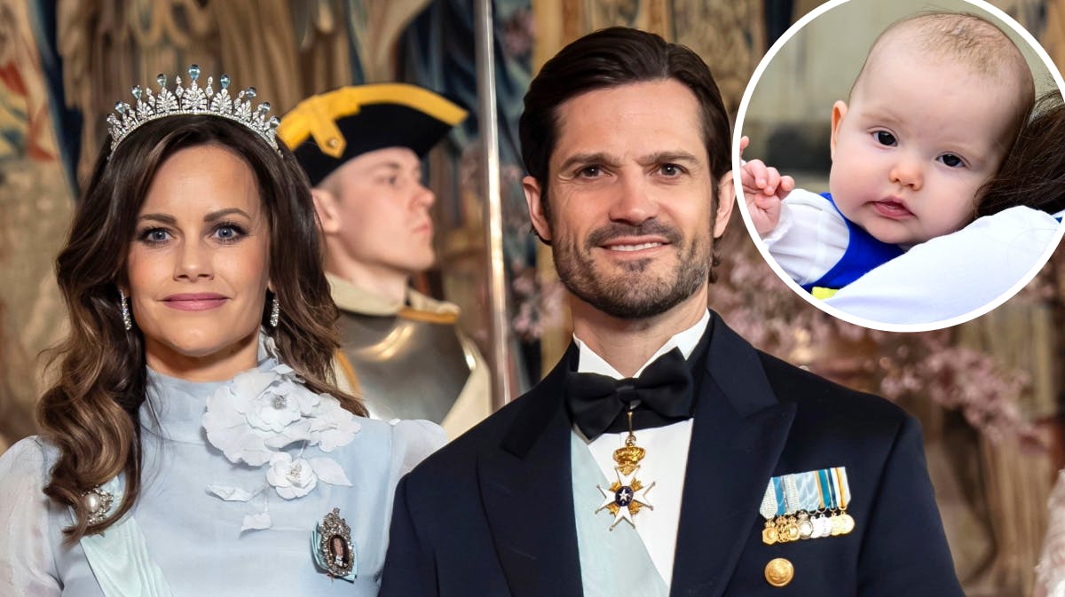Prins Carl Philip, prinsesse Sofia og prinsesse Ines. 