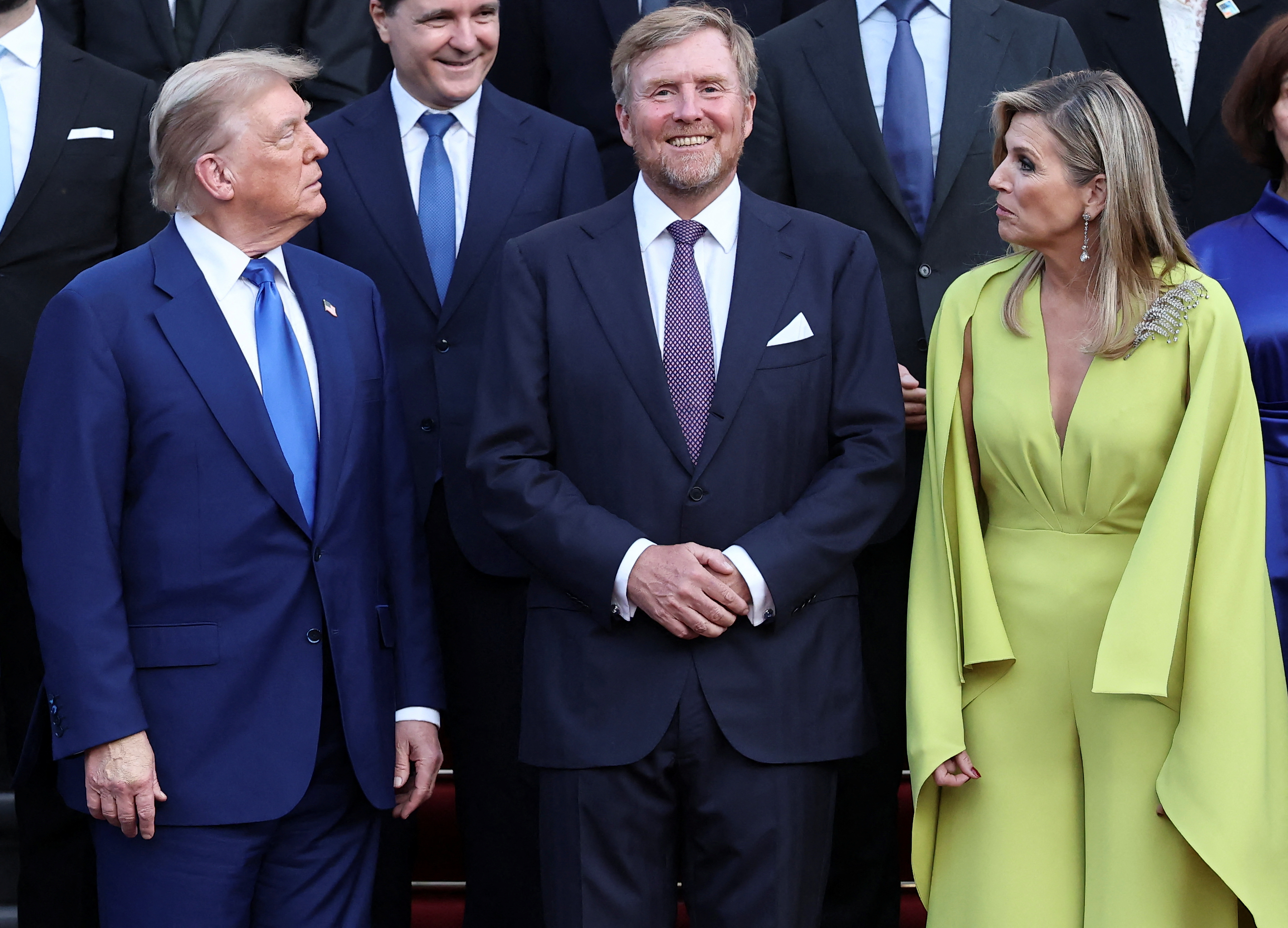 Donald Trump, kong Willem-Alexander og dronning Maxima. 