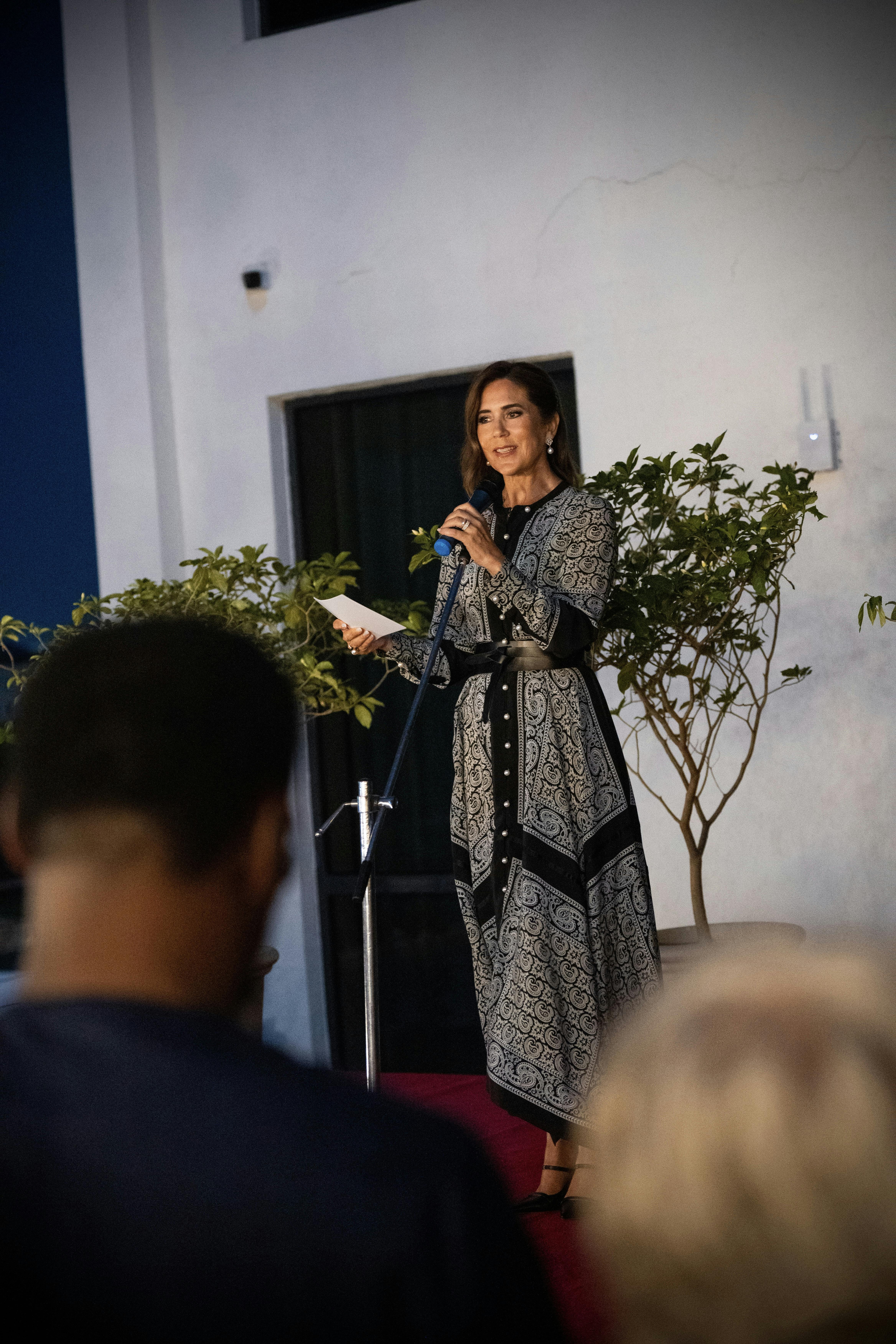 Dronning Mary holder tale ved reception under officielt besøg i Nigeria