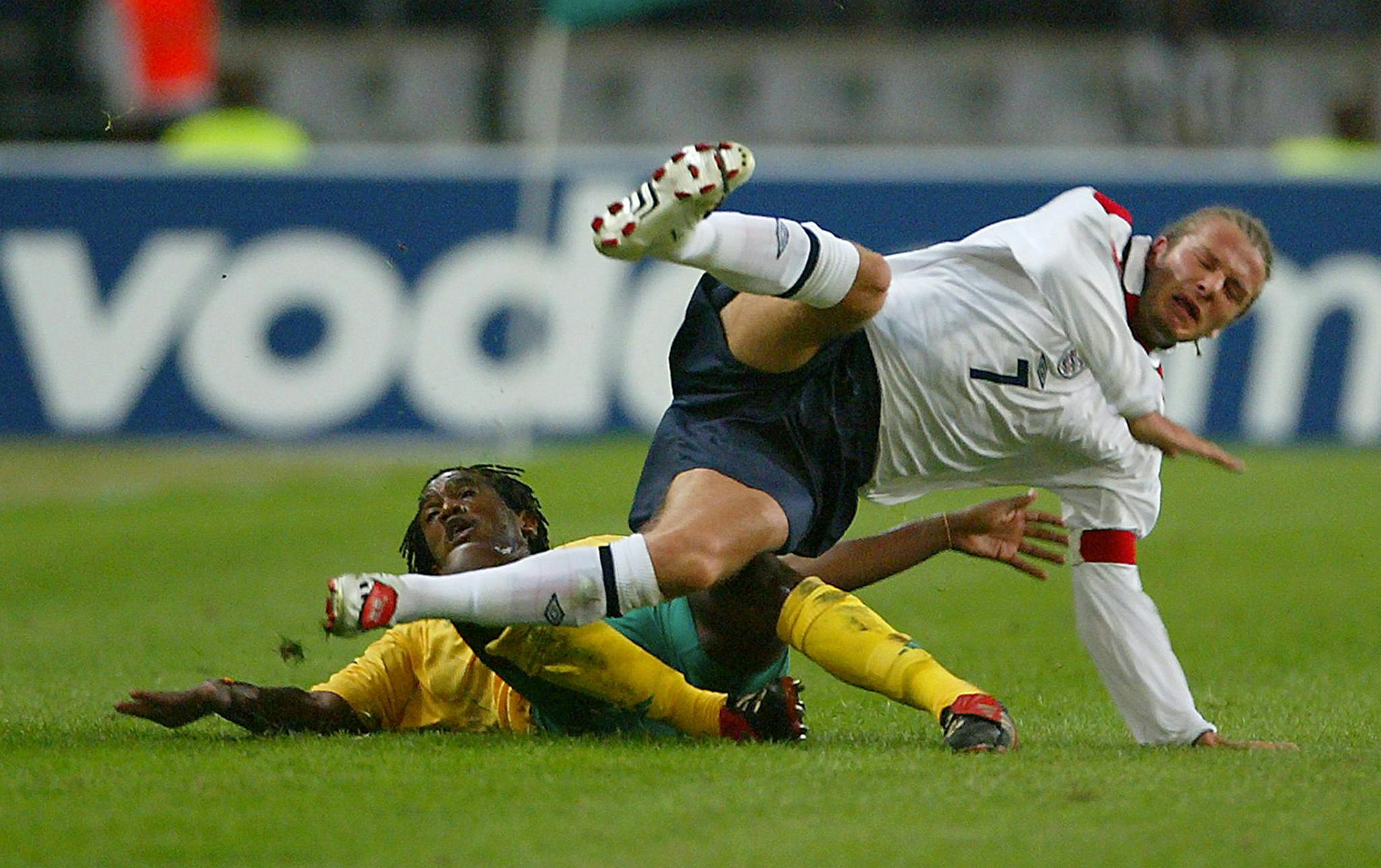 David Beckham kom galt afsted, da England i 2003 mødte Sydafrika i en venskabskamp.