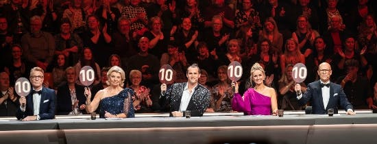 Dommerpanel i Vild med dans: Nikolaj Hübbe, Anne Laxholm, Sonny Fredie-Pedersen, Marianne Eihilt og Jens Werner.