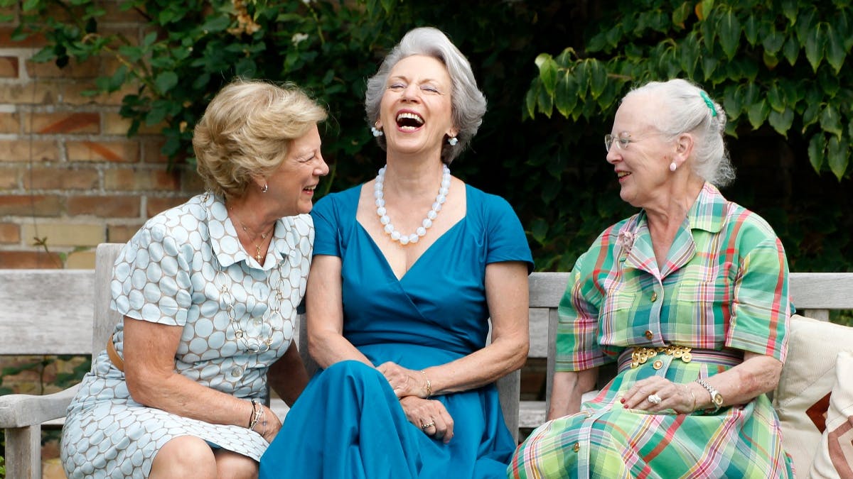 Dronning Anne-Marie, prinsesse Benedikte og dronning Margrethe i Gråsten i 2013.&nbsp;