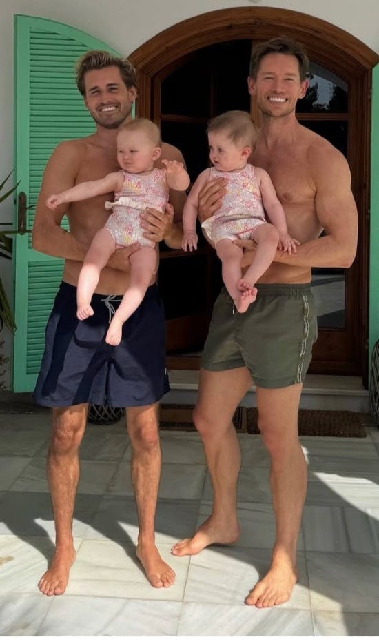 Frederik Haun med Nora og Morten Kjeldgaard med Emma.