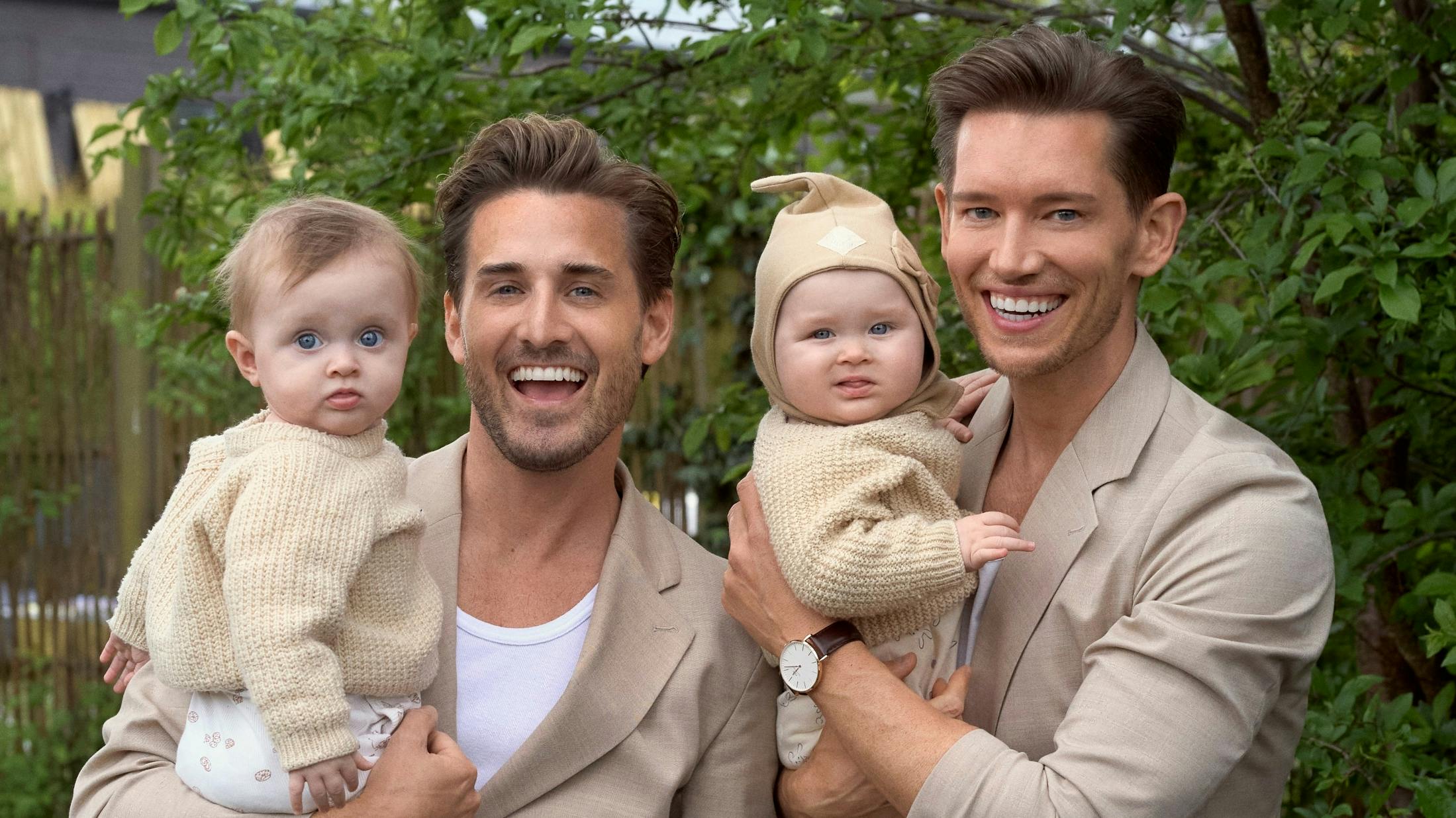 Frederik Haun med Emma og Morten Kjeldgaard med Nora.