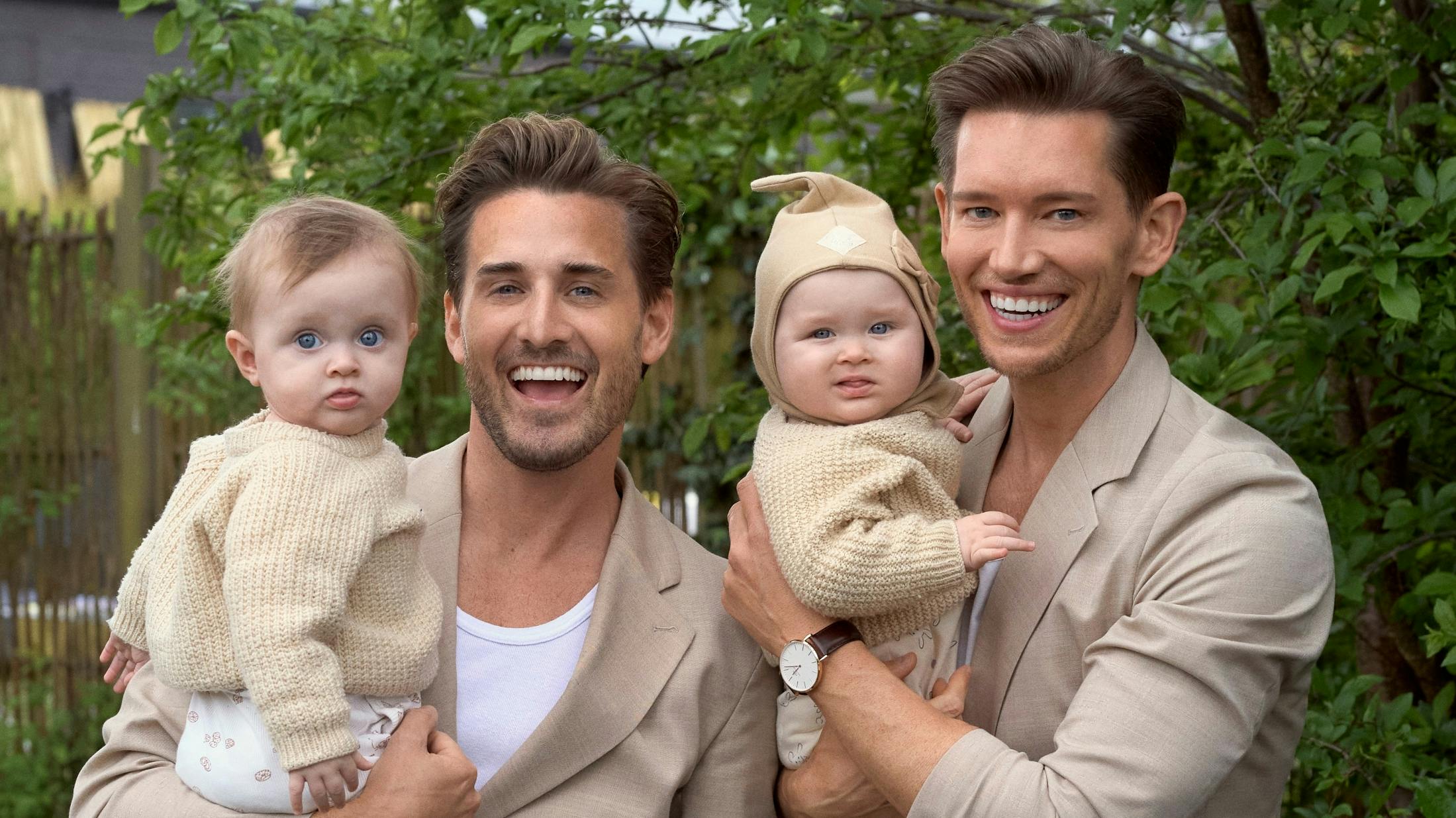 Frederik Haun med Emma og Morten Kjeldgaard med Nora.