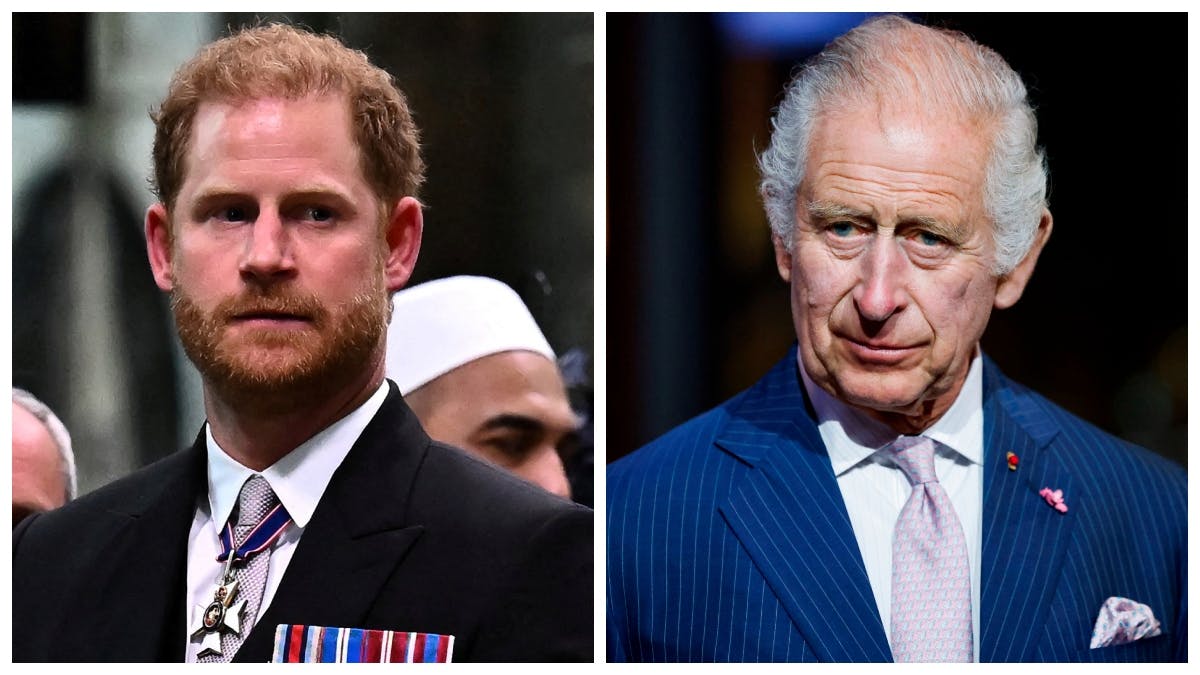 Prins Harry og kong Charles.