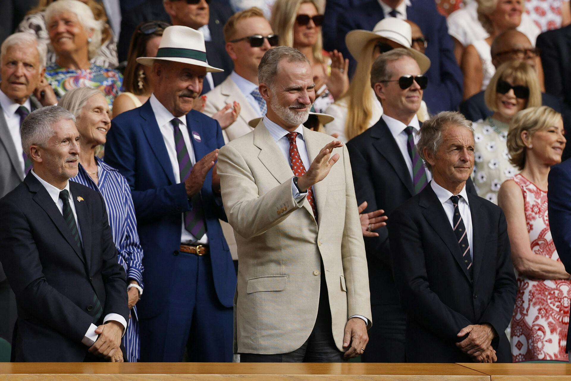 Den spanske konge, kong Felipe, var også med til herrefinalen i Wimbledon 2025.
